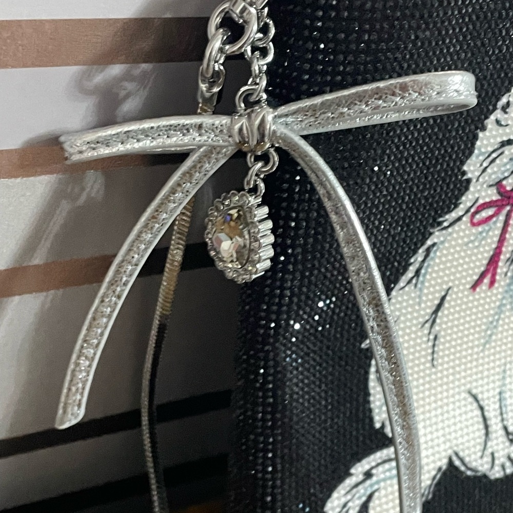 Kate Spade Whiskers Cat Crystal NS North South Crossbody Bag Purse - Picture 3 of 5